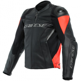 DAINESE RACING 4 SKINNJACKA SVART/FLUO RD  i gruppen MC / MC-KLDER / MC Jackor hos HanssonsMC (201533848-628-r)