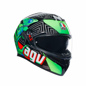 AGV K3  KAMALEON SVART/RD/GRN i gruppen MC / HJLMAR / Integralhjlmar hos HanssonsMC (2118381001-013-r)
