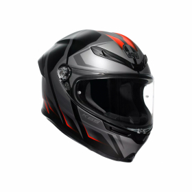 AGV K6 S  KARVE MATTSVART/GR/RD i gruppen MC / HJLMAR / Integralhjlmar hos HanssonsMC (2118395001-024-r)