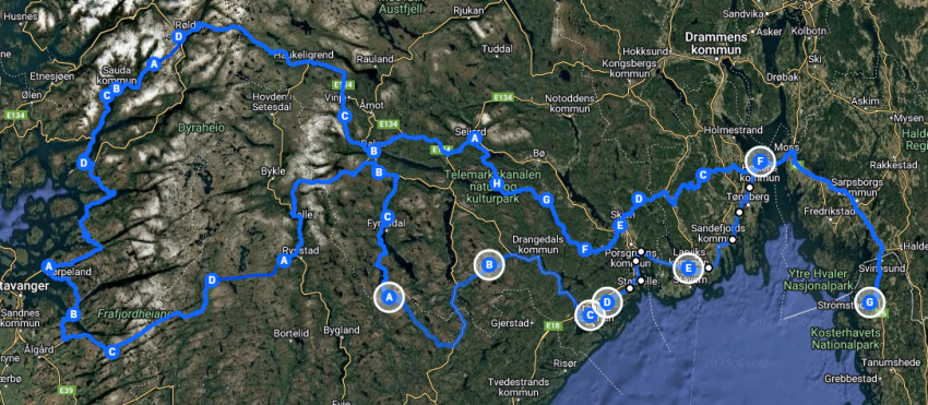 Norge 4-7 September med H�ga Berg & Djupa Dalar med �l provning